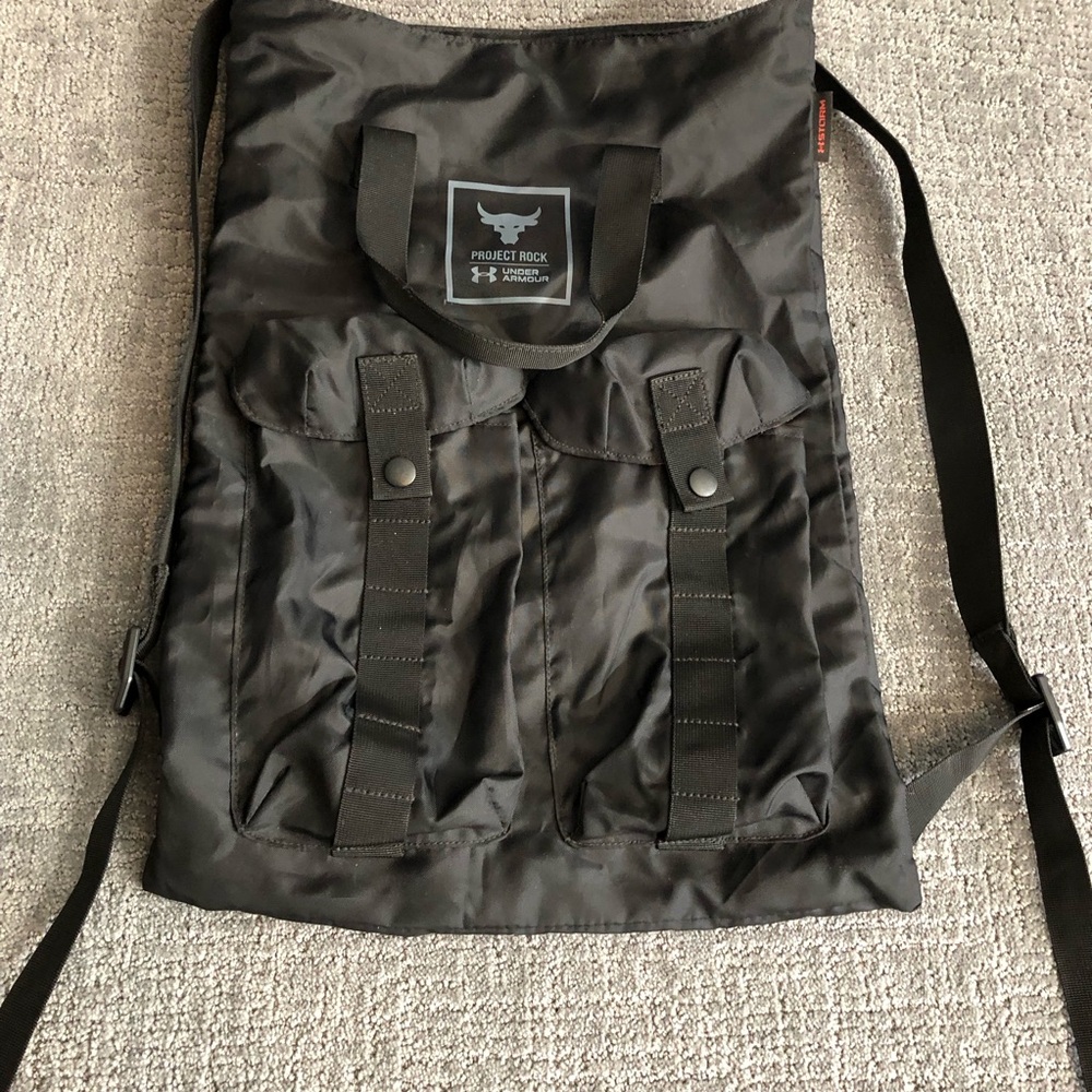 Under Armour Project Rock Black Tote-Style Backpack